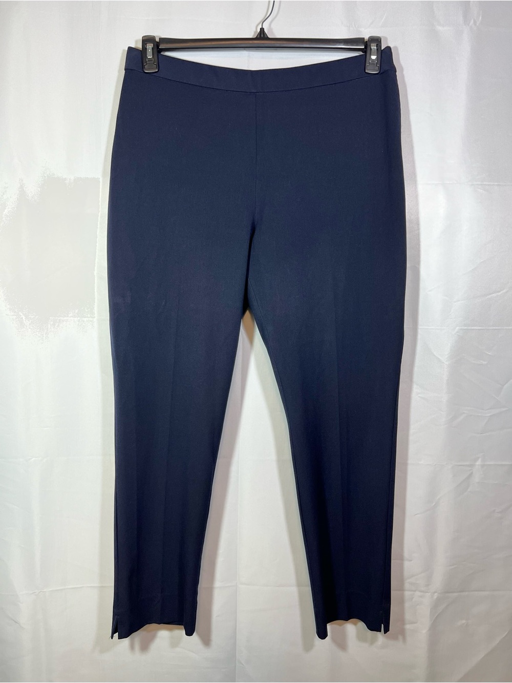 Investments Navy Straight-Leg Ponte Pants Size 14 Side Zipper Closure - Picture 2 of 7